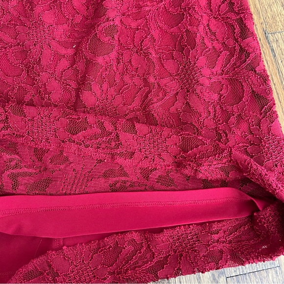 Ralph Lauren Red Lace Dress V Neck Back - Picture 8 of 15